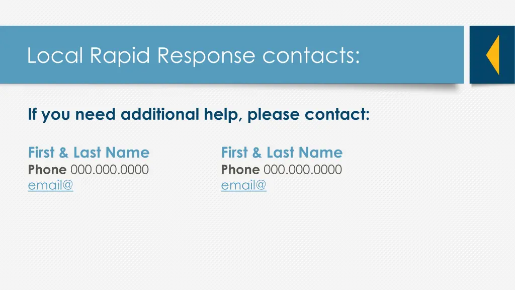 local rapid response contacts