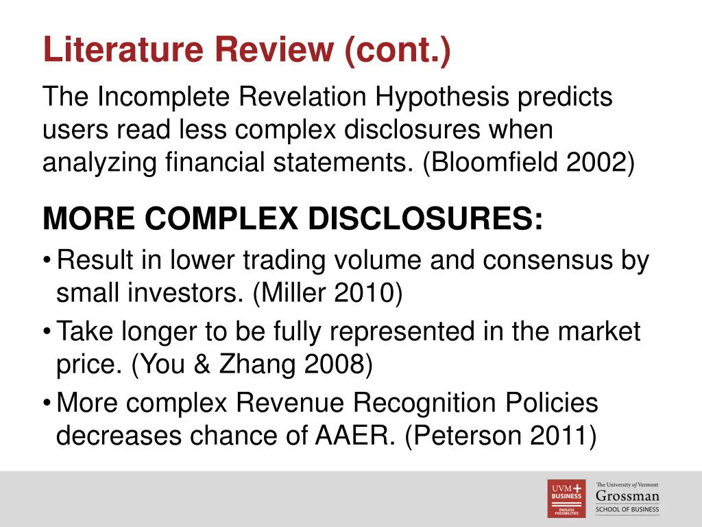 literature review cont the incomplete revelation