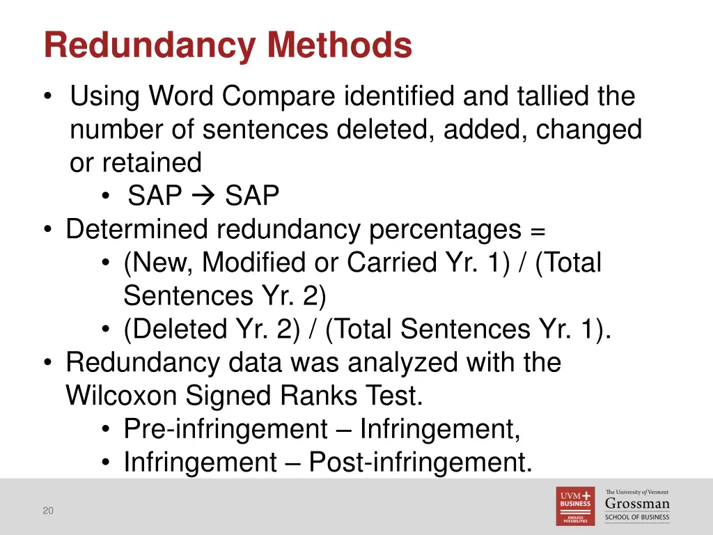 redundancy methods
