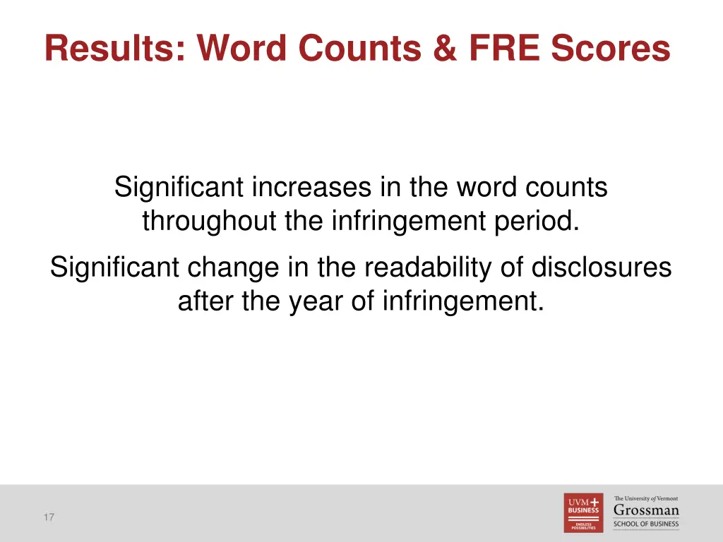 results word counts fre scores