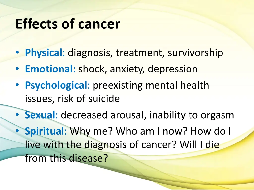 effects of cancer