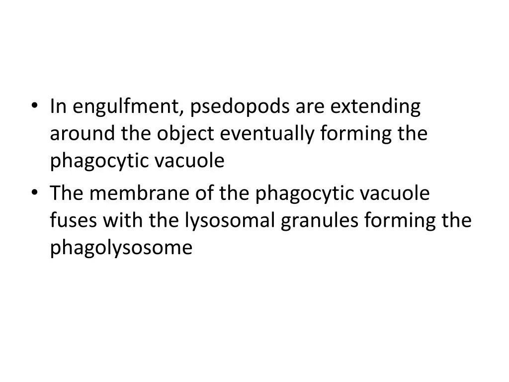 in engulfment psedopods are extending around