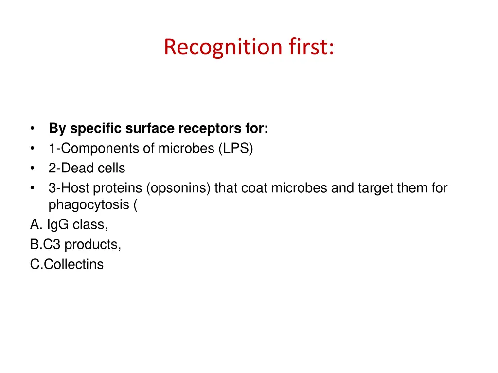 recognition first