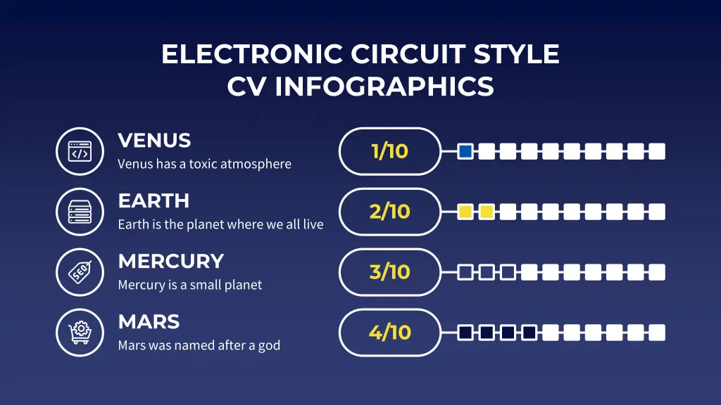 electronic circuit style cv infographics 14