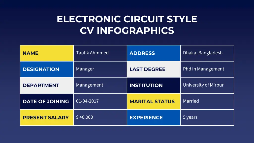 electronic circuit style cv infographics 23