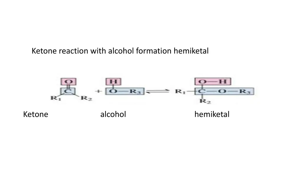 ketone reaction with alcohol formation hemiketal