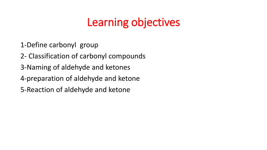 learning objectives learning objectives