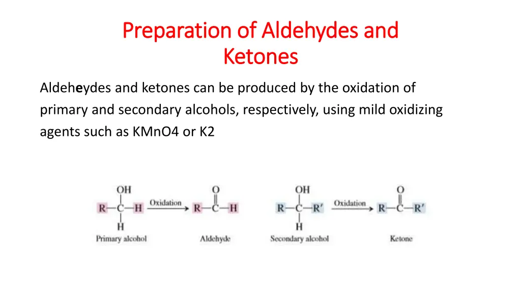 preparation of aldehydes and preparation