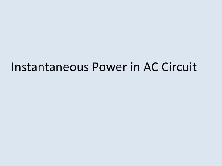 instantaneous power in ac circuit