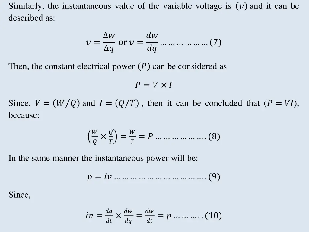 similarly the instantaneous value of the variable