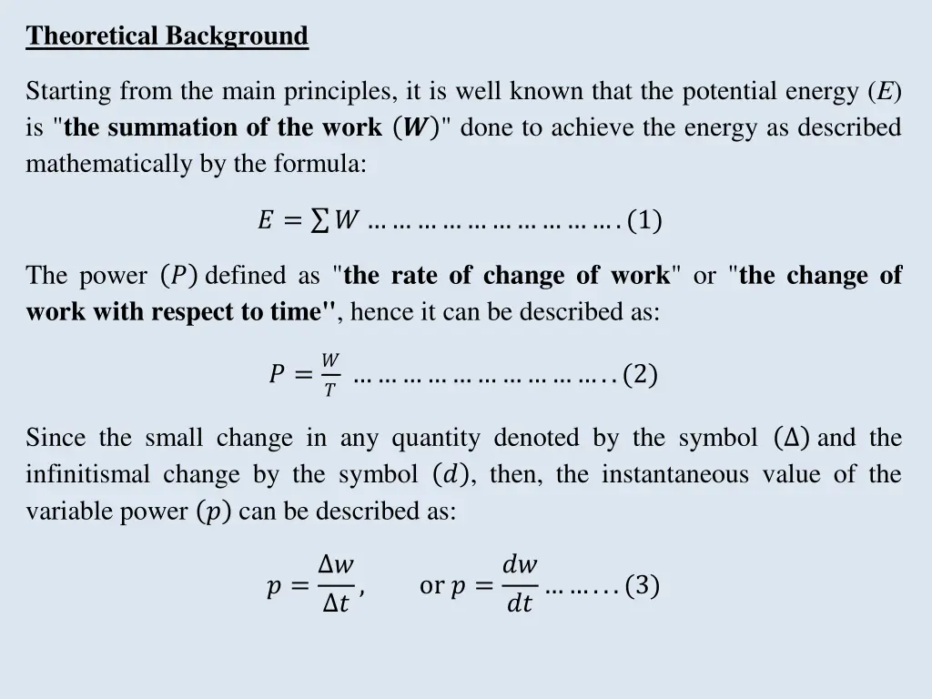 theoretical background