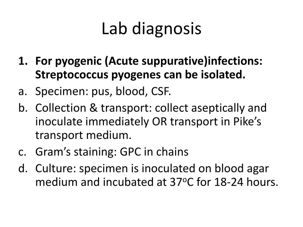 lab diagnosis