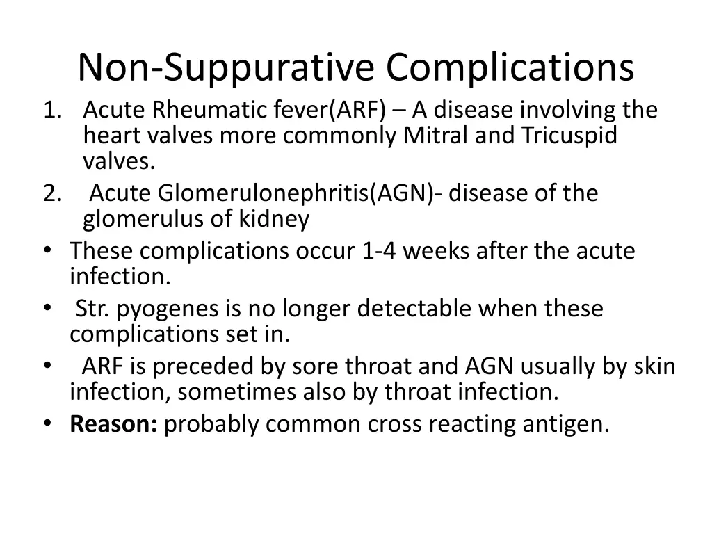 non suppurative complications 1 acute rheumatic