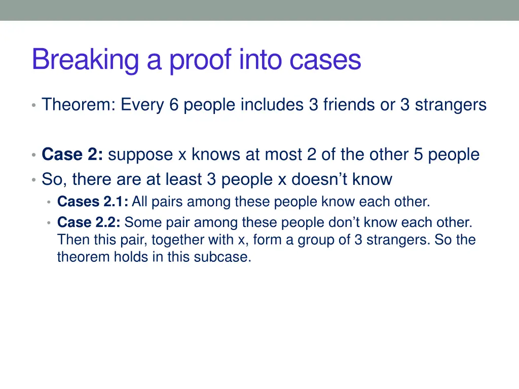 breaking a proof into cases 4