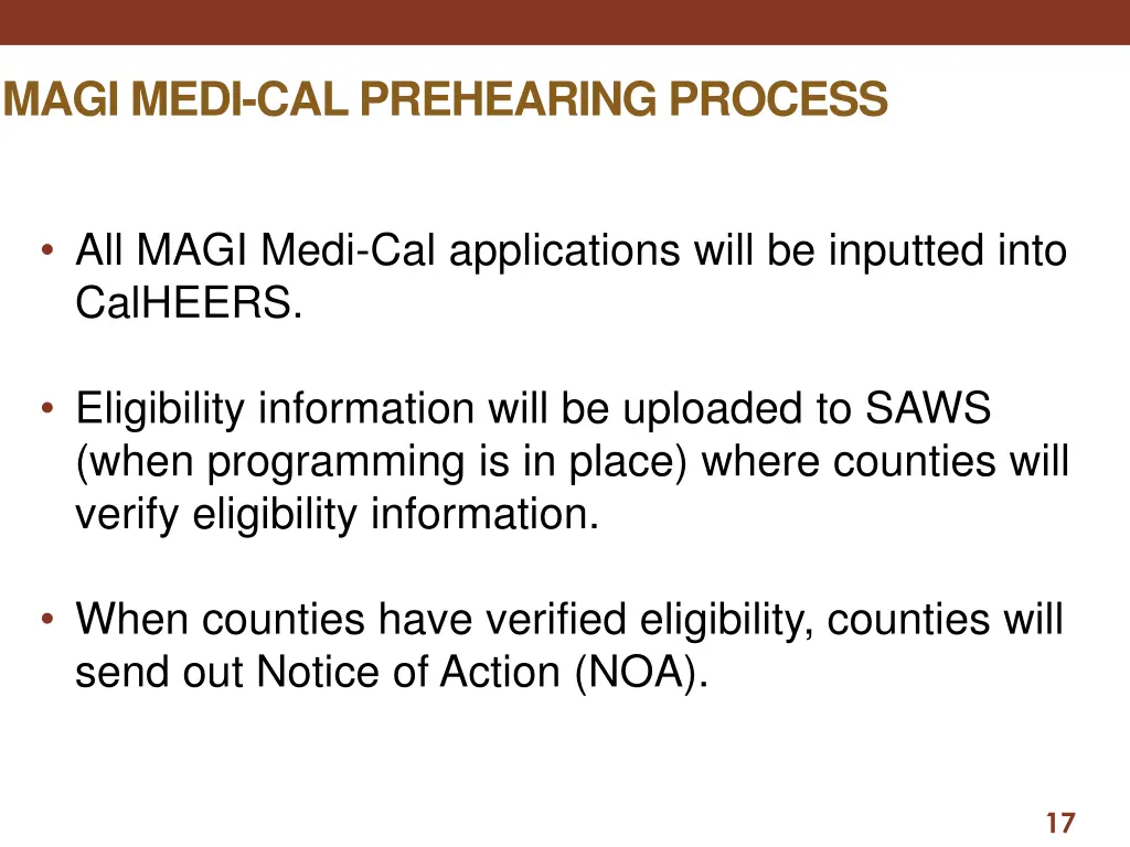 magi medi cal prehearing process