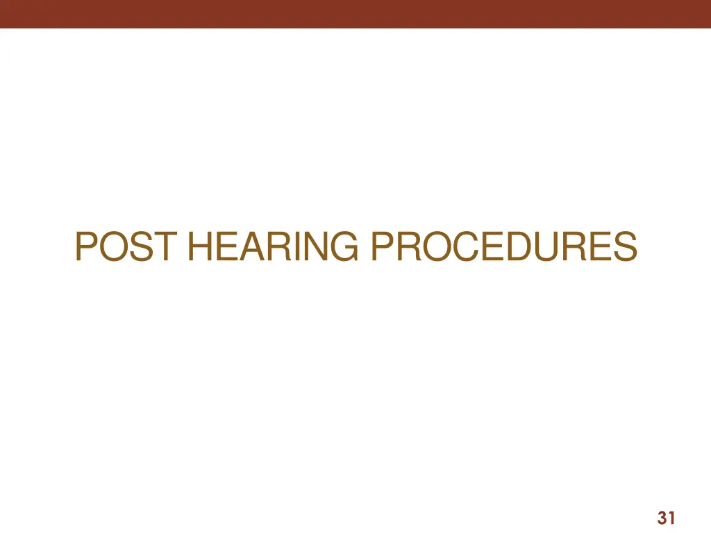 post hearing procedures