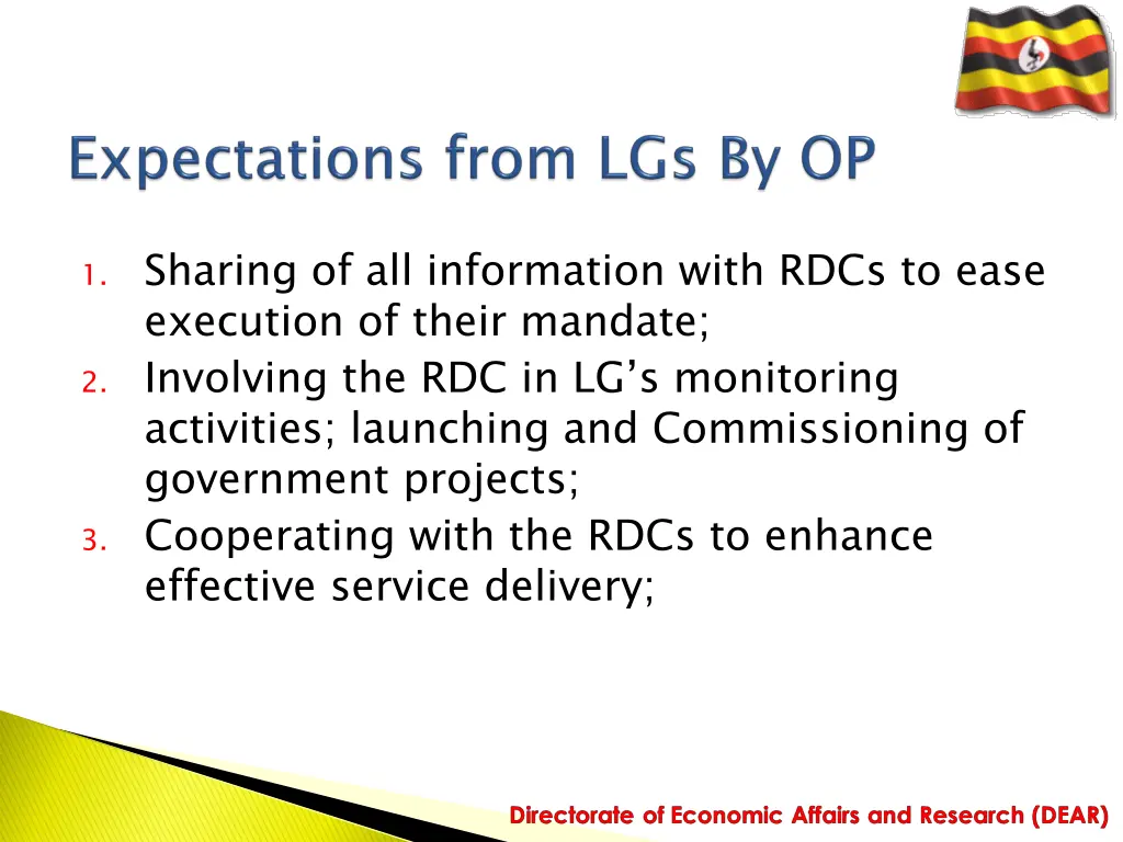 1 sharing of all information with rdcs to ease