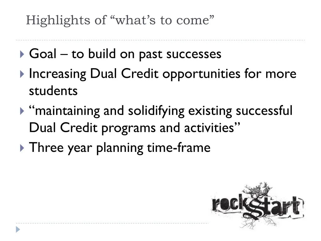 highlights of what s to come goal to build