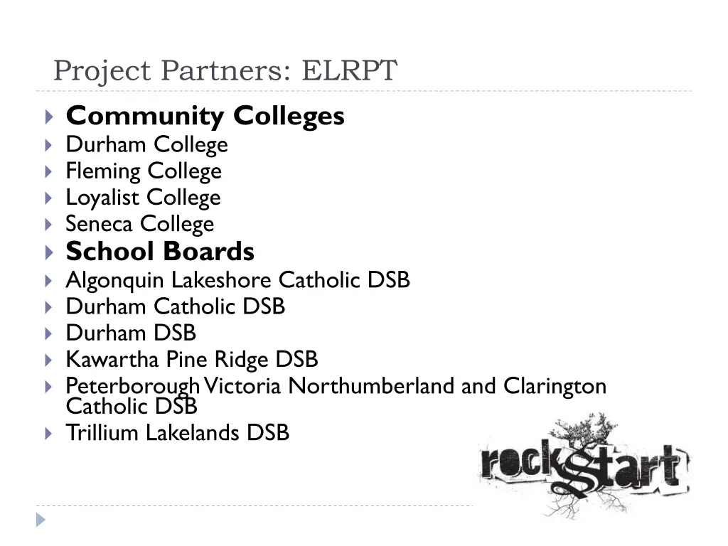 project partners elrpt