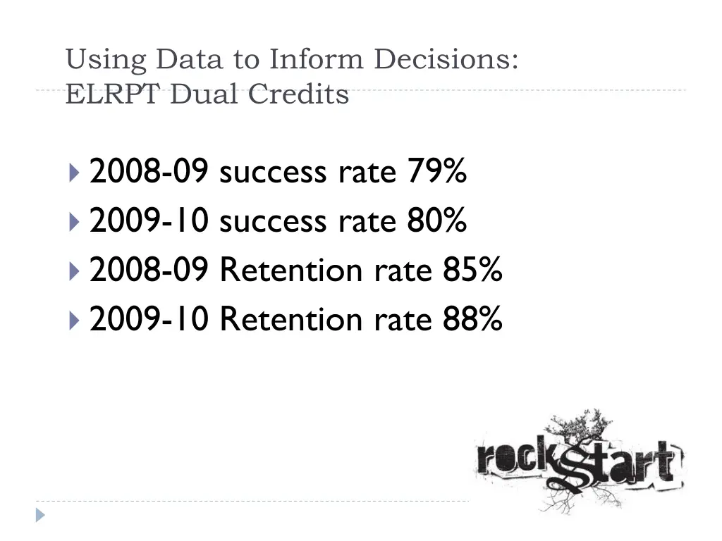 using data to inform decisions elrpt dual credits