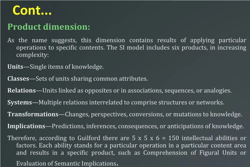 cont product dimension