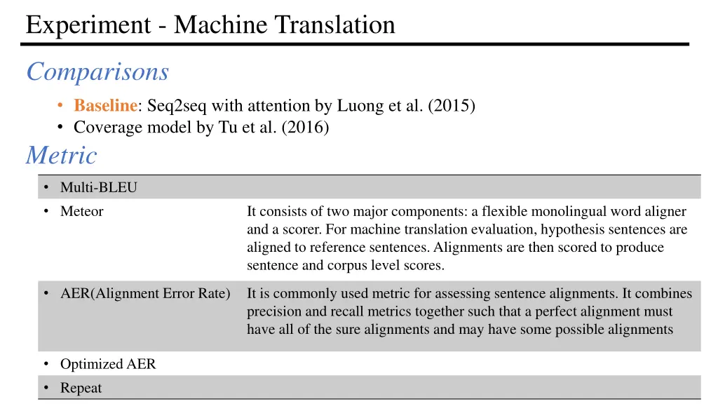 experiment machine translation