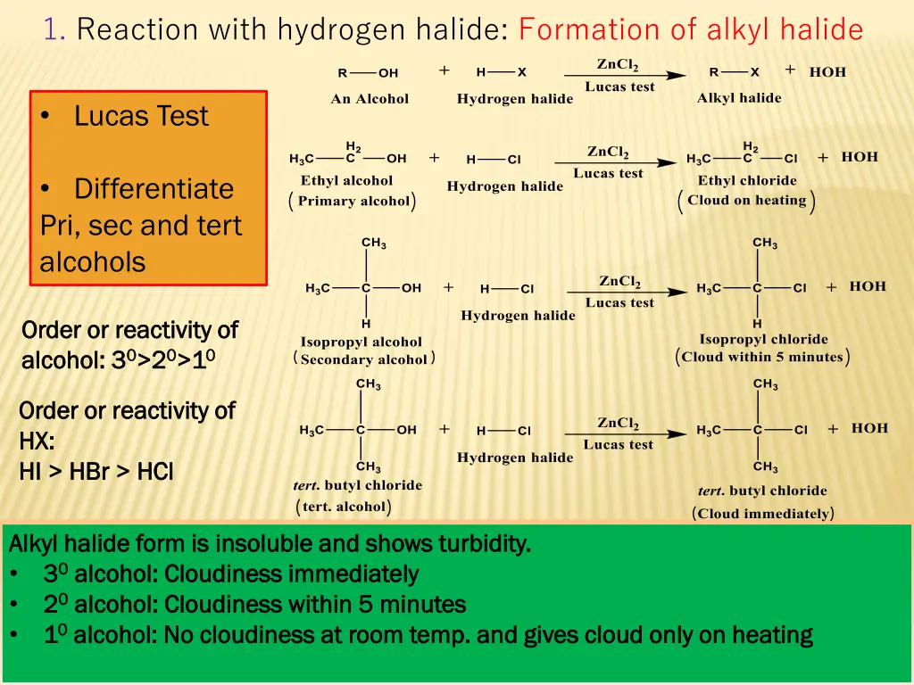 1 reaction with hydrogen halide formation