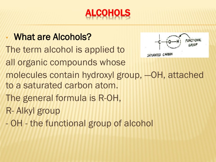 alcohols alcohols