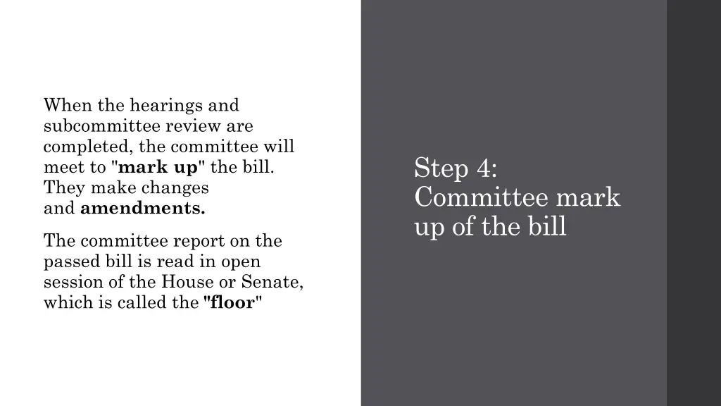 when the hearings and subcommittee review