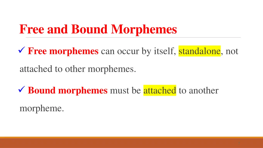 free and bound morphemes