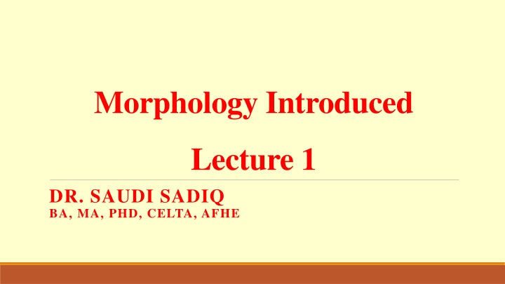 morphology introduced