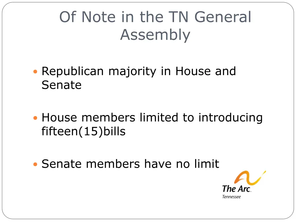 of note in the tn general assembly