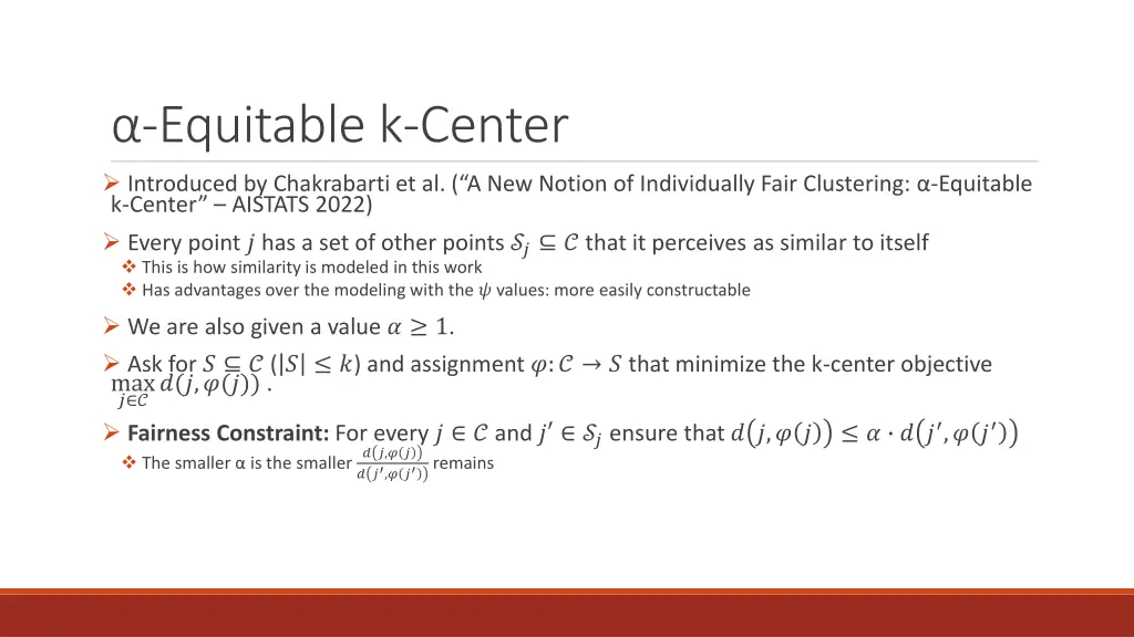 equitable k center