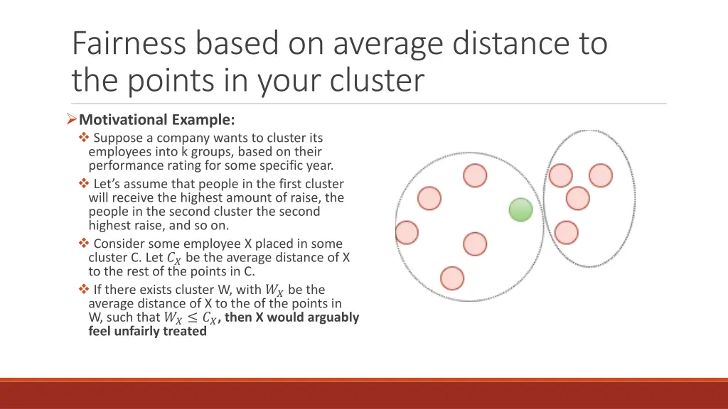 fairness based on average distance to the points