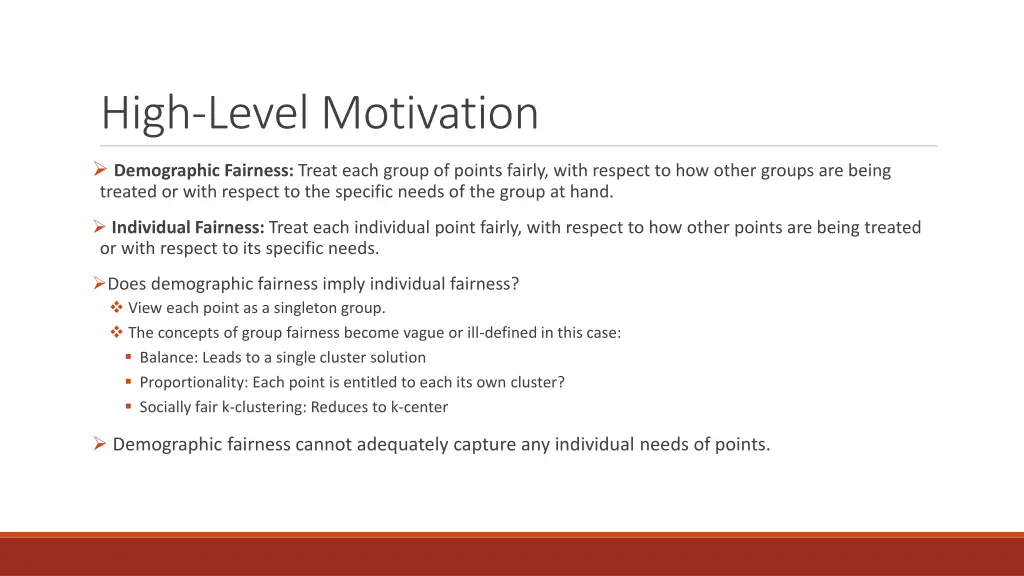 high level motivation