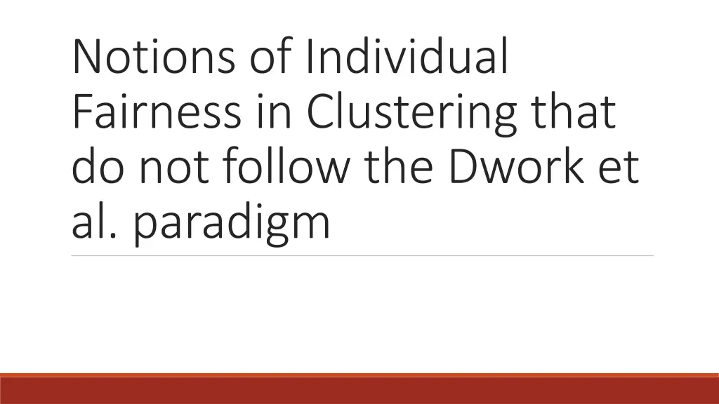 notions of individual fairness in clustering that