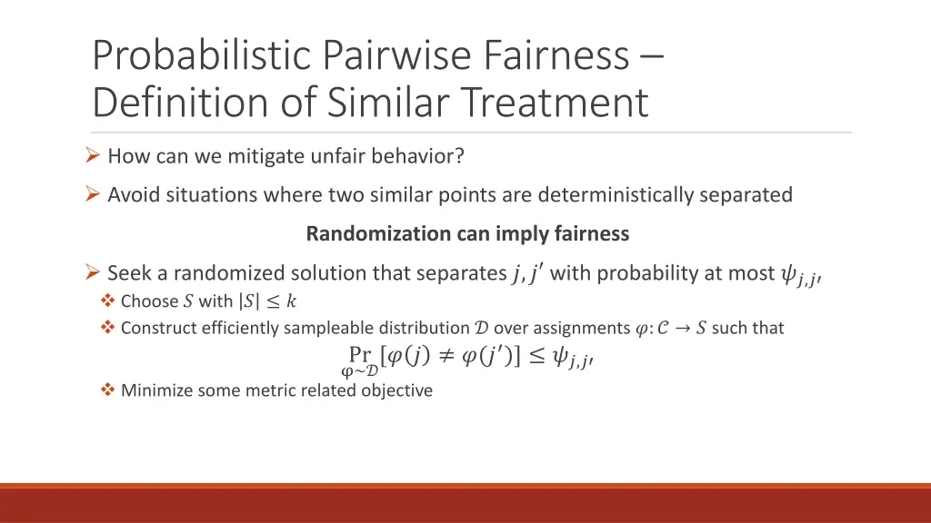 probabilistic pairwise fairness definition 1