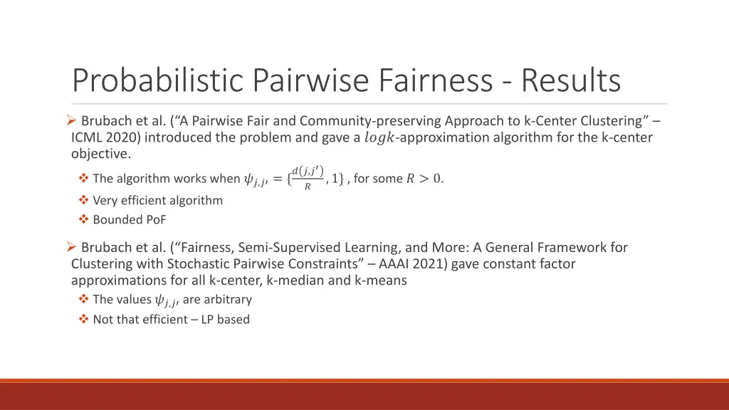 probabilistic pairwise fairness results