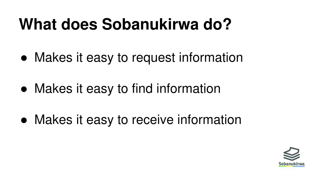 what does sobanukirwa do