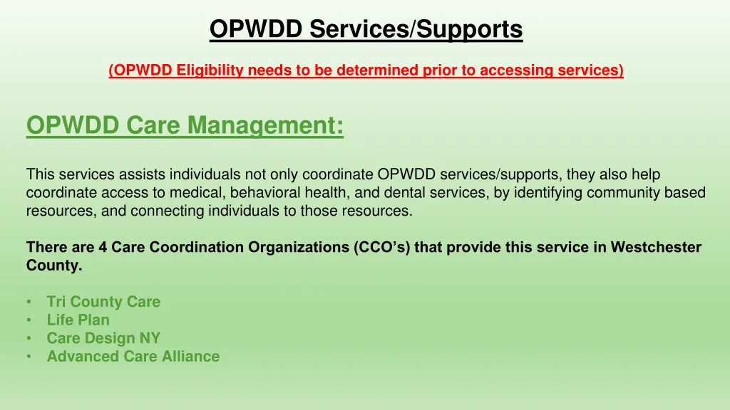 opwdd services supports