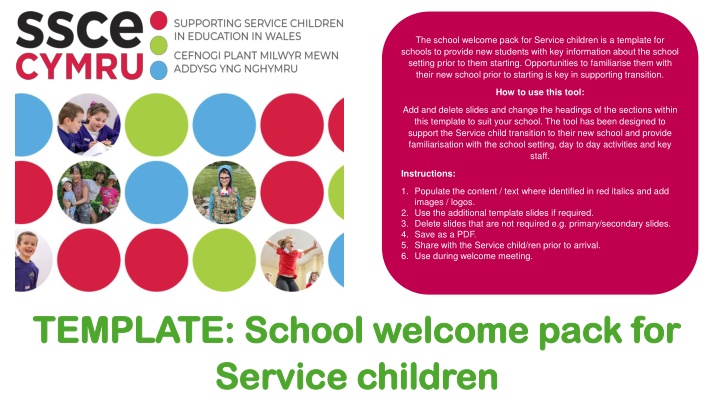 the school welcome pack for service children