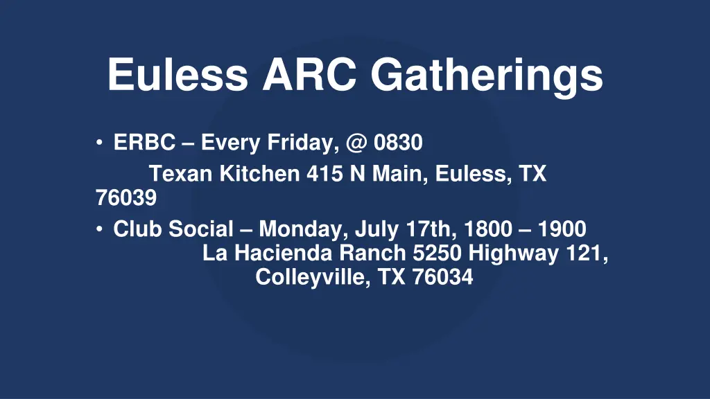 euless arc gatherings