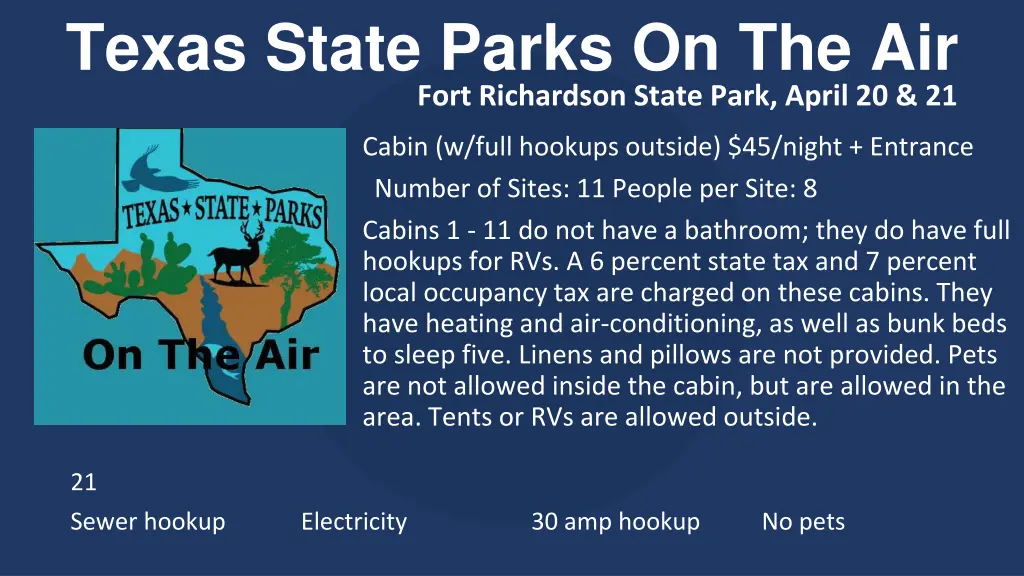 texas state parks on the air fort richardson
