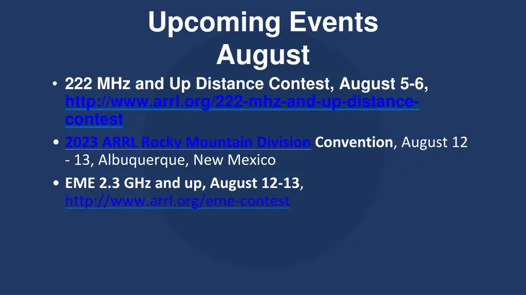 upcoming events august