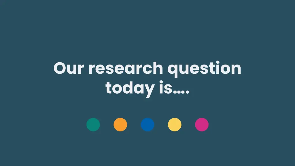 our research question today is
