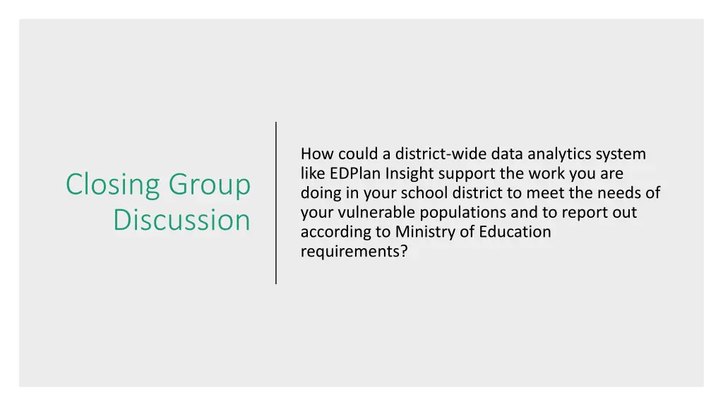how could a district wide data analytics system