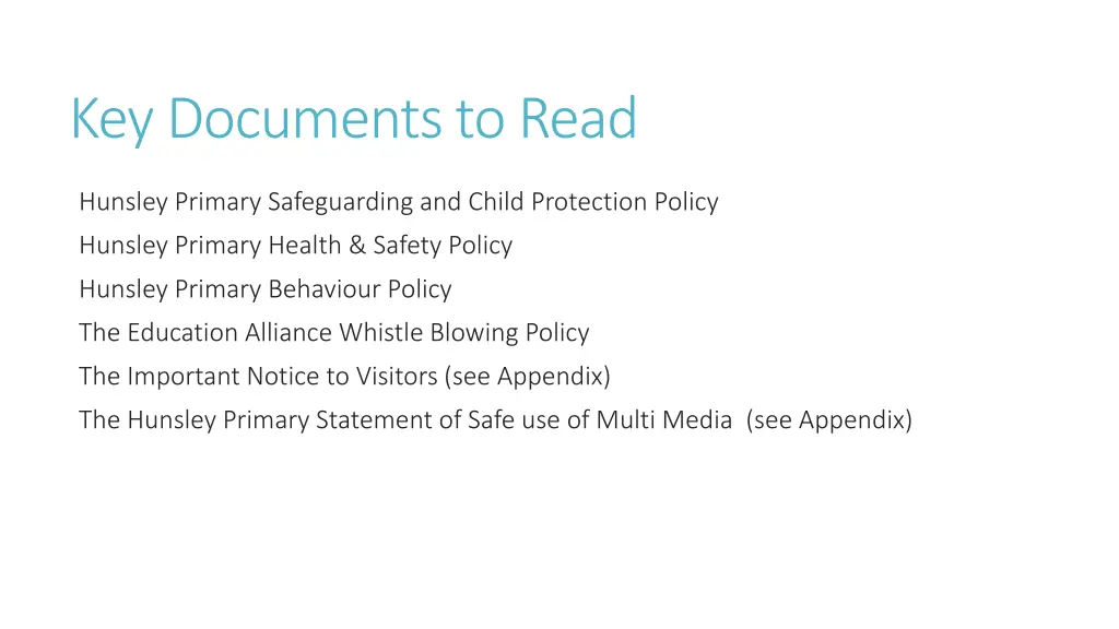 key documents to read