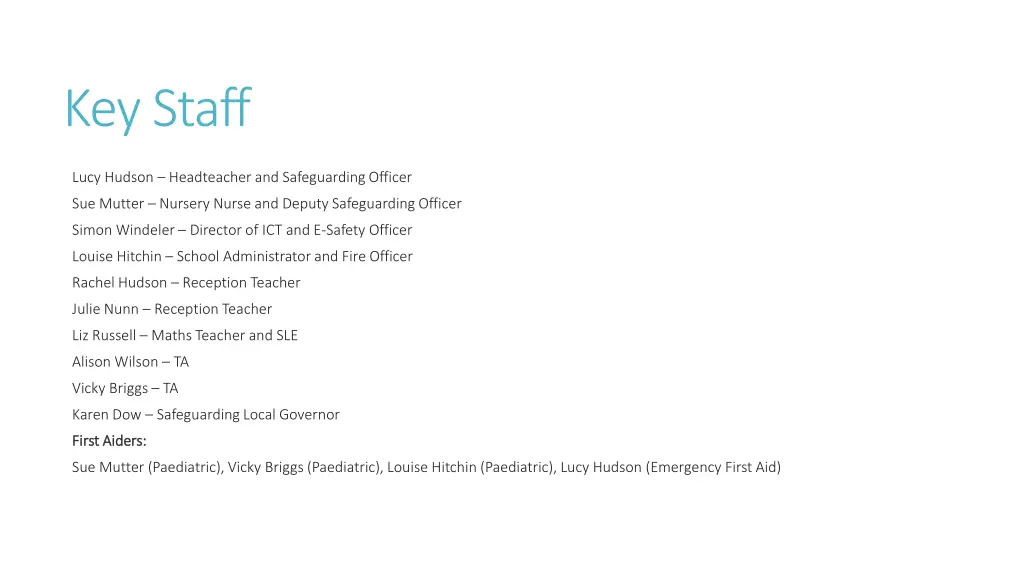 key staff