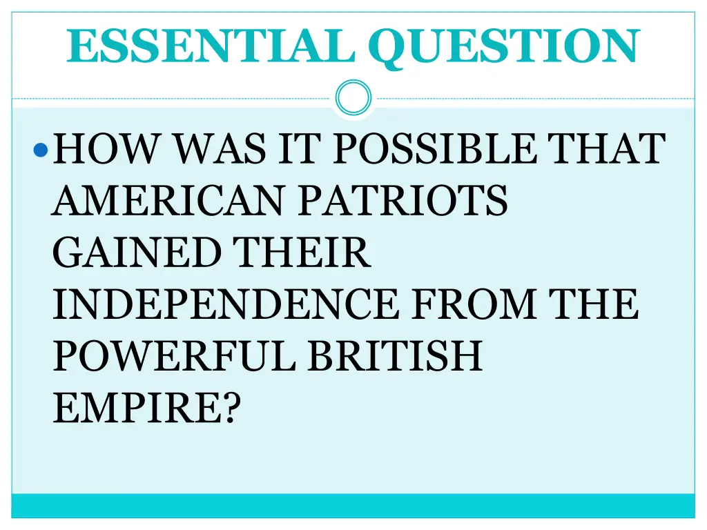 essential question