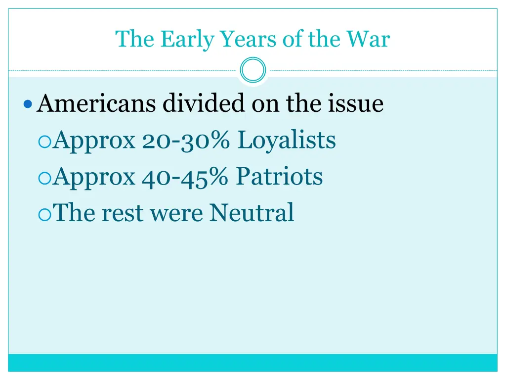 the early years of the war